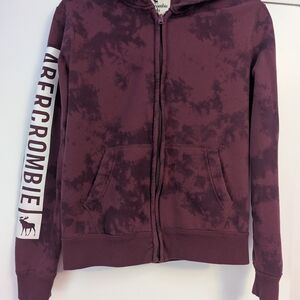 Abercrombie Kids Burgundy Zip-Up Hoodie